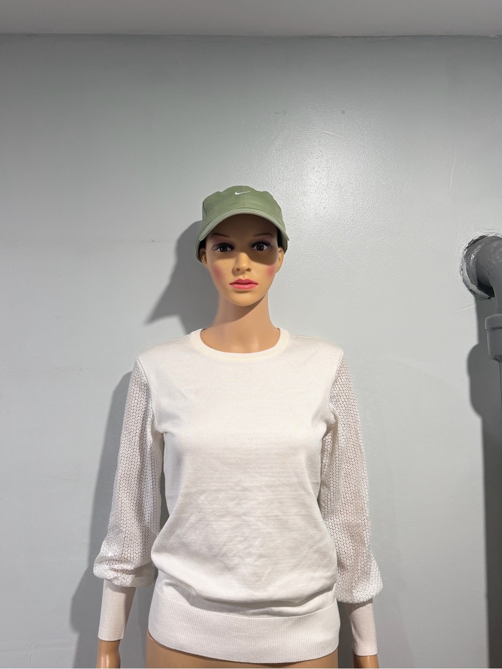 Dkny Cream Crewneck Knit Top